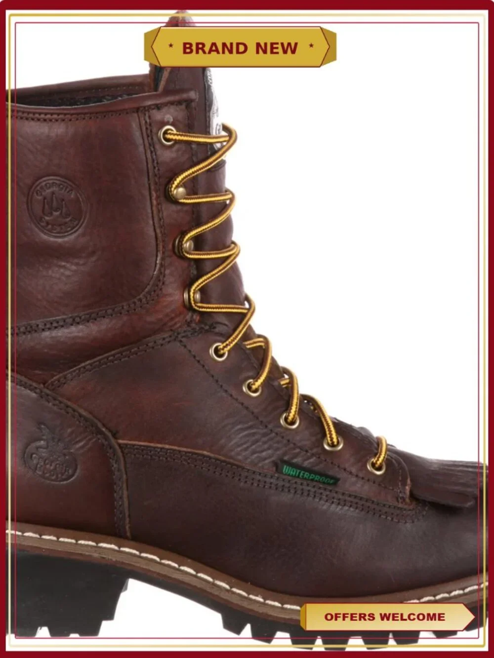 Steel Toe Waterproof Logger Boots - Full Grain Leather 8